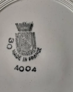 8 assiettes plates anciennes en faïence de Saint-Amand (Nord)