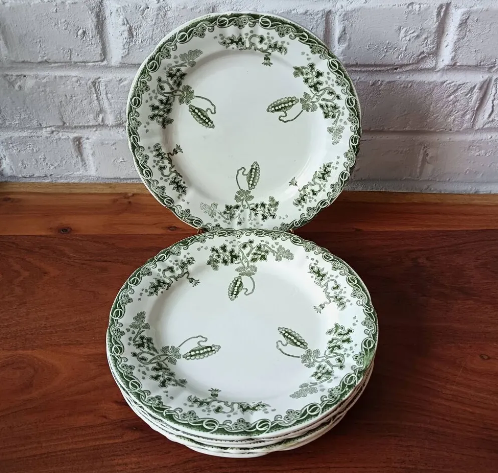 6 assiettes plates anciennes Hamage Moulin des loups