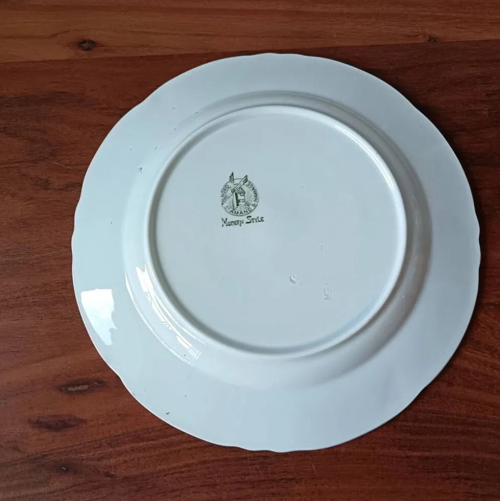 6 assiettes plates anciennes Hamage Moulin des loups