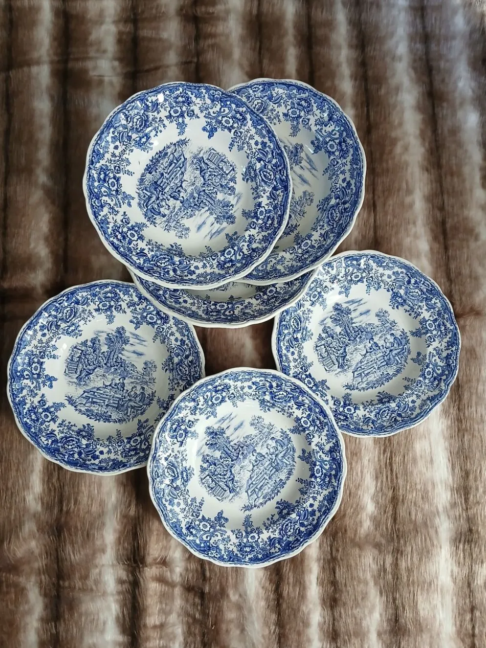 12 assiettes plates anciennes Lunéville KG