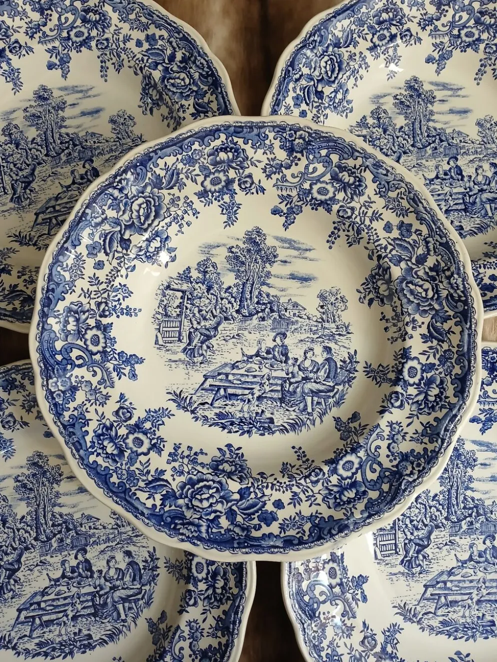 12 assiettes plates anciennes Lunéville KG