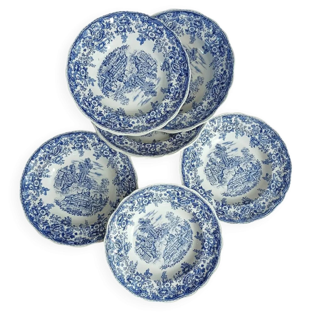 12 assiettes plates anciennes Lunéville KG