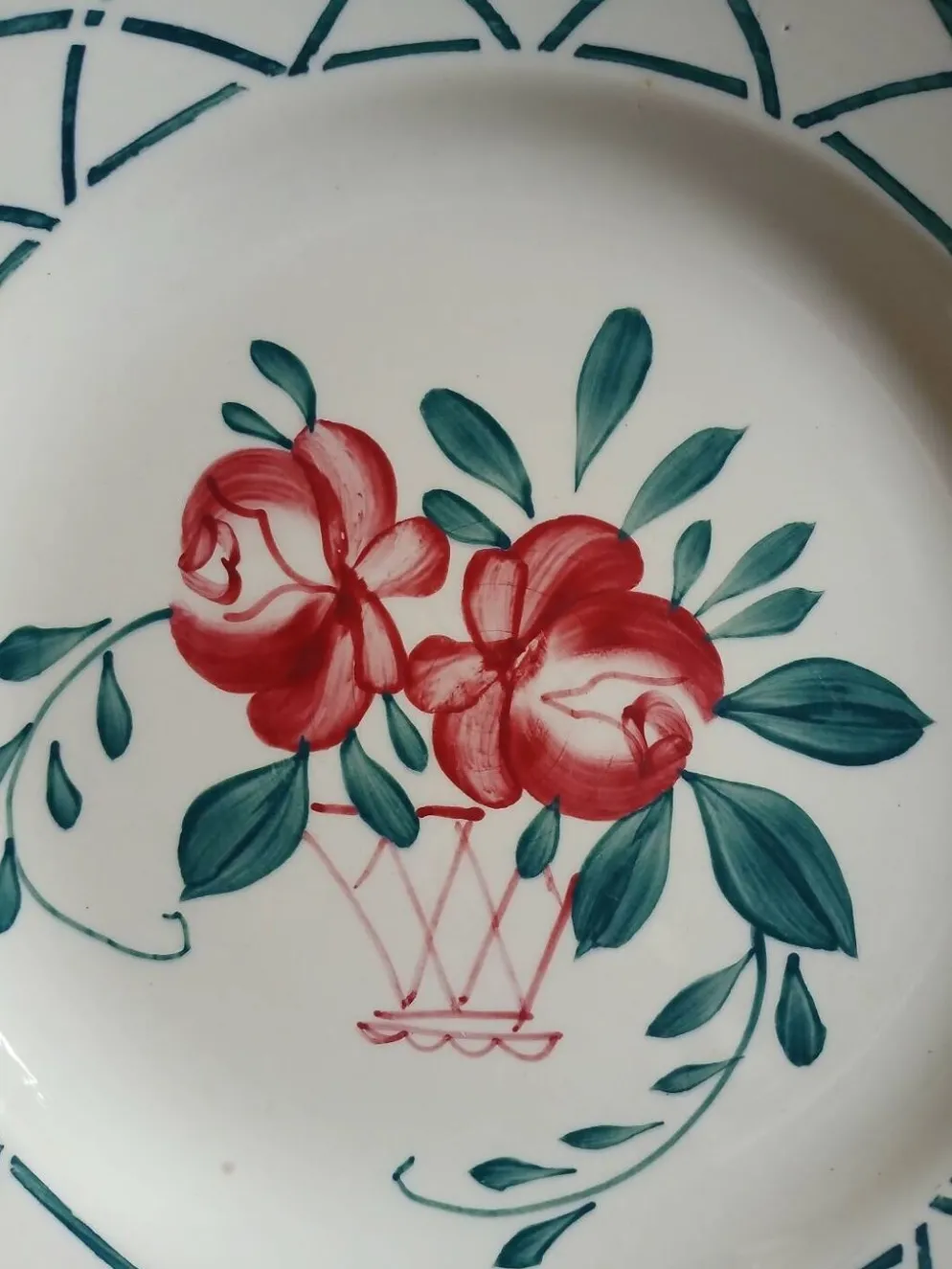 4 assiettes plates anciennes Sarreguemines