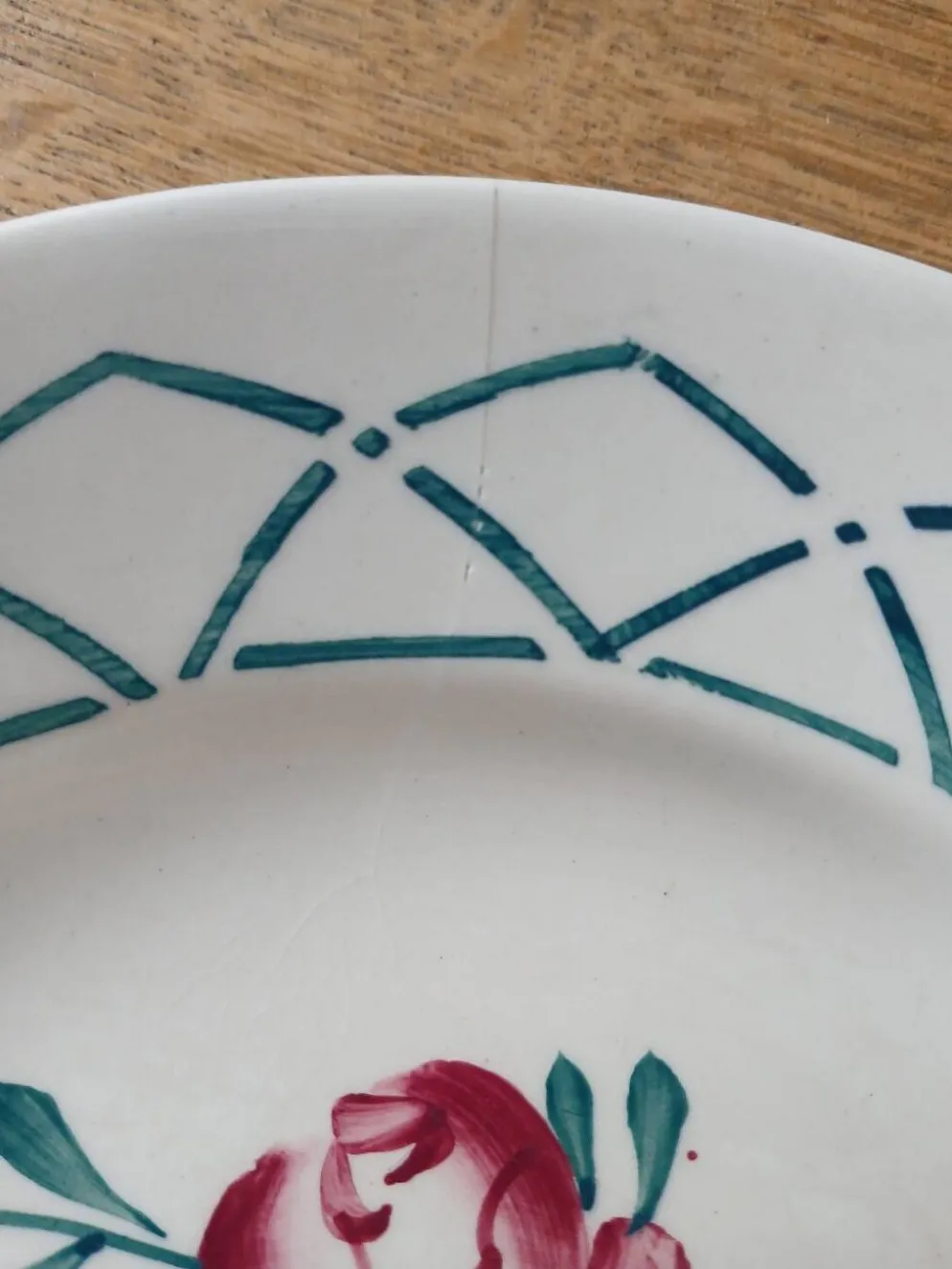 4 assiettes plates anciennes Sarreguemines