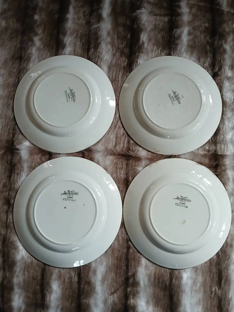 4 assiettes plates anciennes Sarreguemines