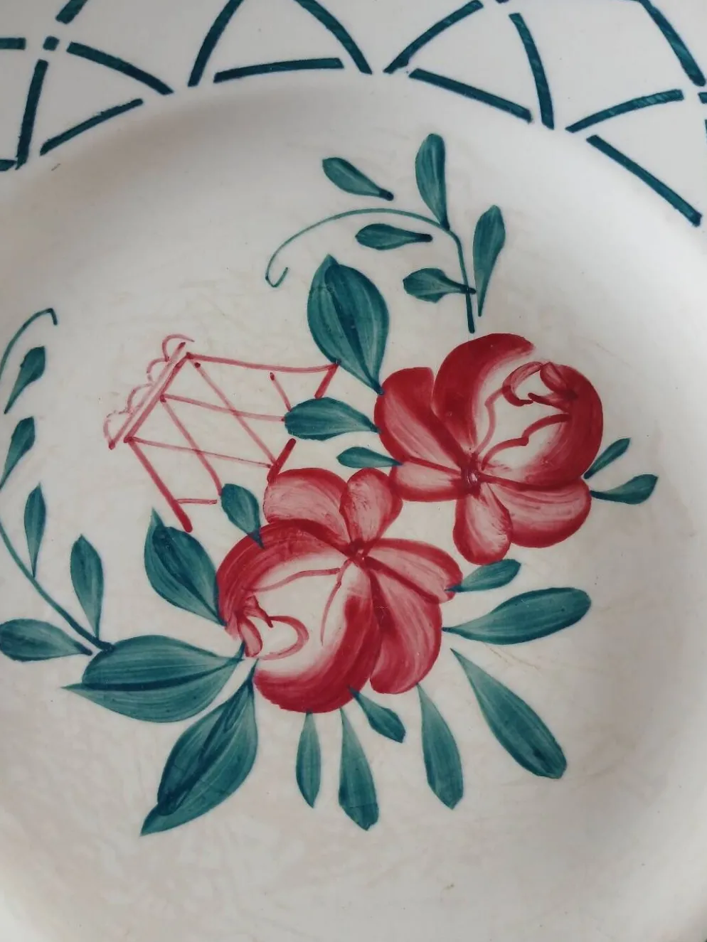 4 assiettes plates anciennes Sarreguemines