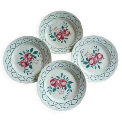 4 assiettes plates anciennes Sarreguemines