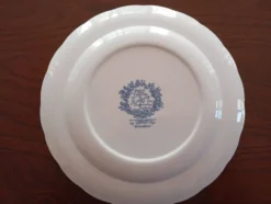 Assiettes plates anglaises Ridgway 'Windsor' bleu & blanc