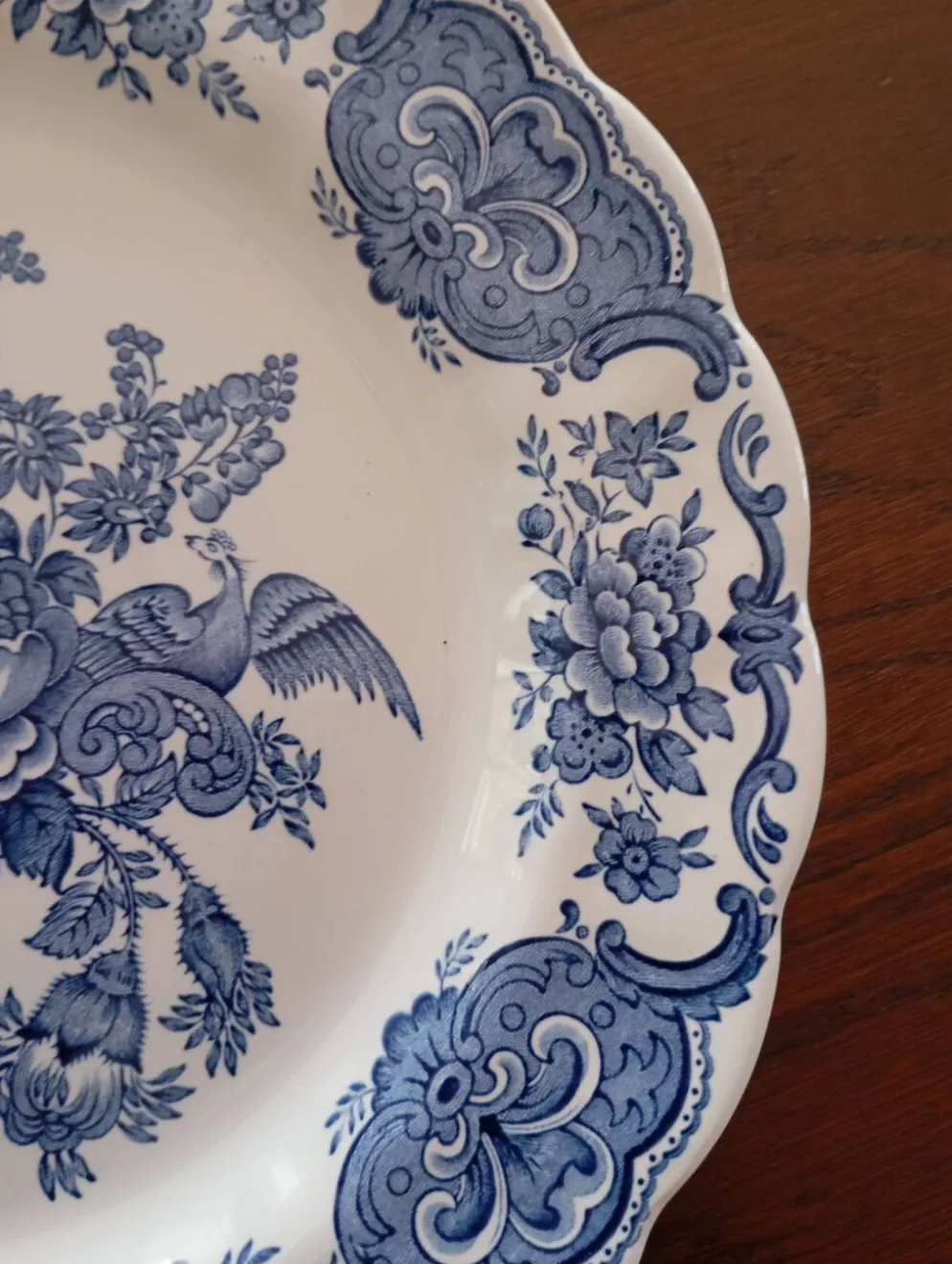 Assiettes plates anglaises Ridgway 'Windsor' bleu & blanc