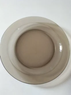 6 assiettes plates Arcoroc en verre fumé Smoke Brown