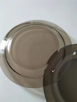 6 assiettes plates Arcoroc en verre fumé Smoke Brown