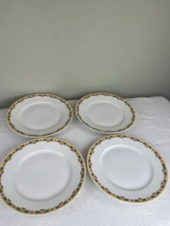 4 assiettes plates art déco