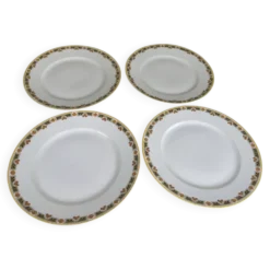 4 assiettes plates art déco