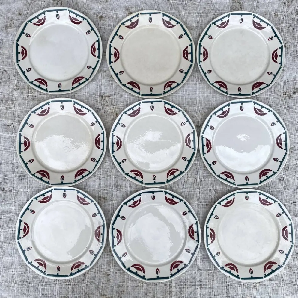 assiettes plates art déco badonviller El d'jem