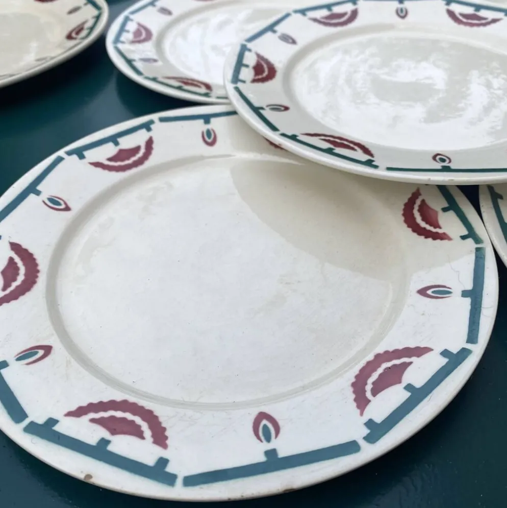 assiettes plates art déco badonviller El d'jem