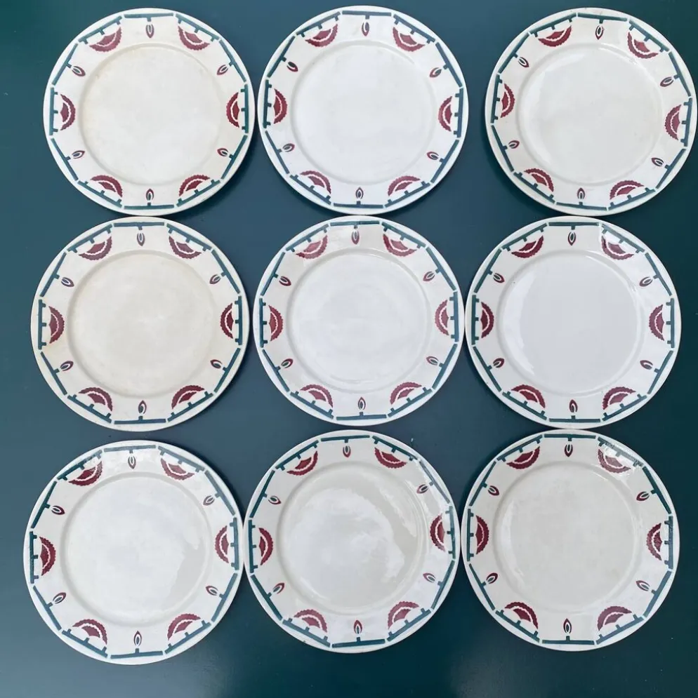 assiettes plates art déco badonviller El d'jem