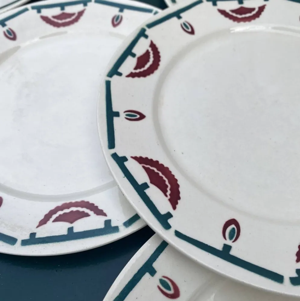 assiettes plates art déco badonviller El d'jem