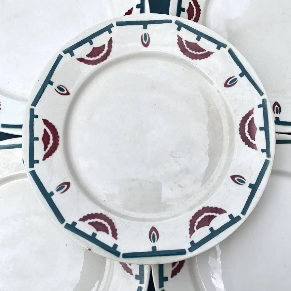 assiettes plates art déco badonviller El d'jem
