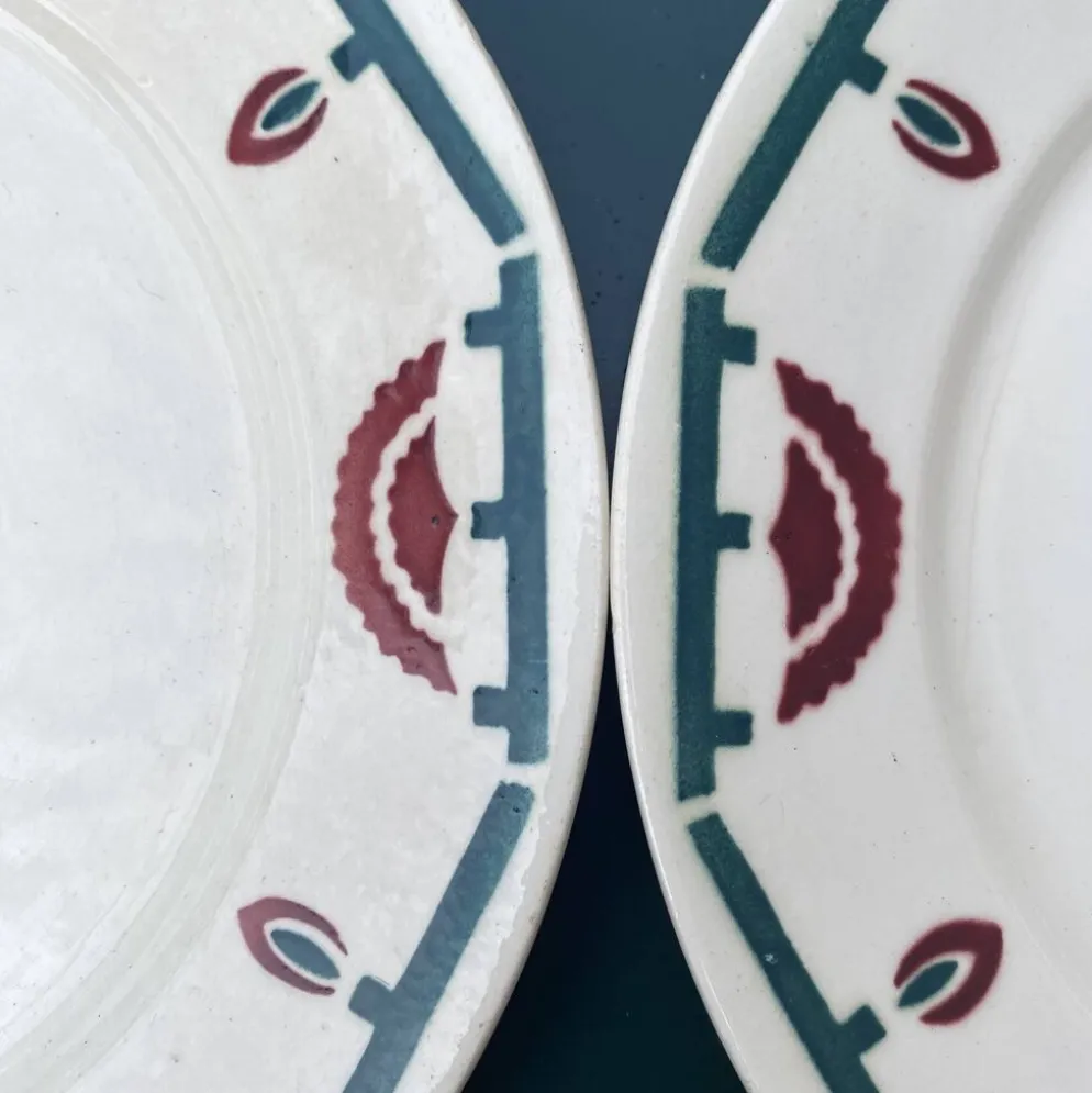 assiettes plates art déco badonviller El d'jem