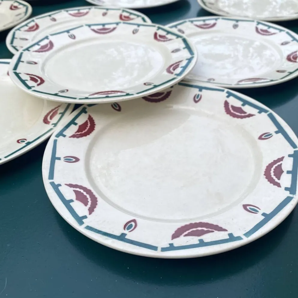 assiettes plates art déco badonviller El d'jem