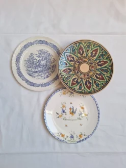 Assiettes plates artisanal, peinte à la main