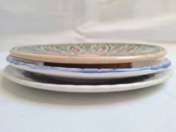 Assiettes plates artisanal, peinte à la main