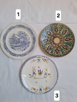 Assiettes plates artisanal, peinte à la main