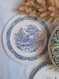 Assiettes plates artisanal, peinte à la main