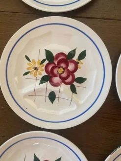 6 assiettes plates à compartiments Digoin Sarreguemines