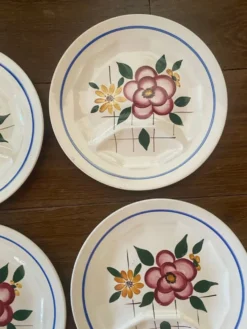 6 assiettes plates à compartiments Digoin Sarreguemines