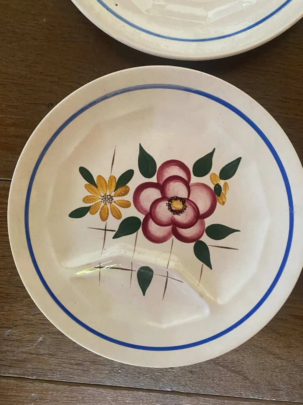 6 assiettes plates à compartiments Digoin Sarreguemines