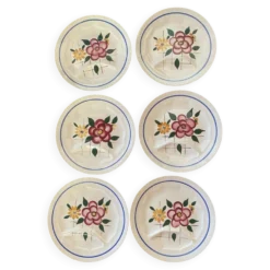 6 assiettes plates à compartiments Digoin Sarreguemines