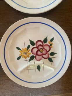 6 assiettes plates à compartiments Digoin Sarreguemines