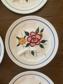 6 assiettes plates à compartiments Digoin Sarreguemines