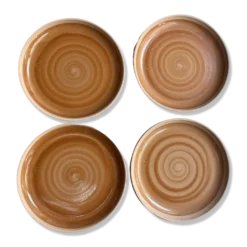 4 assiettes plates en grès