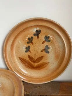 6 assiettes plates en grès