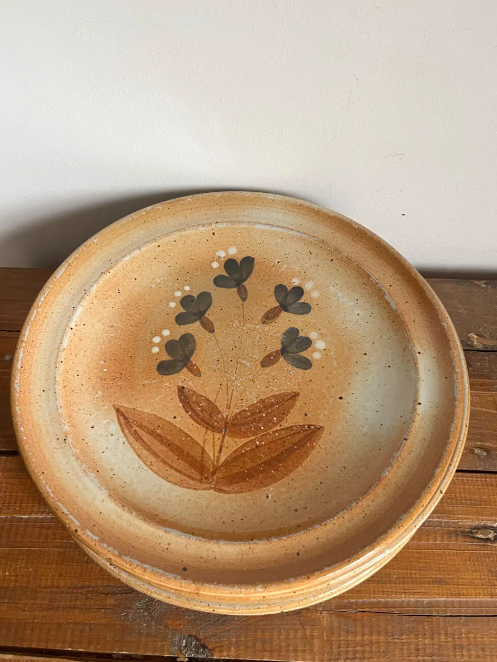 6 assiettes plates en grès