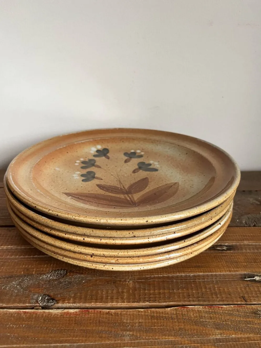 6 assiettes plates en grès