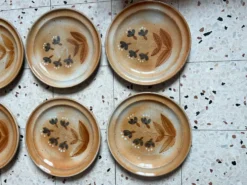 6 assiettes plates en grès