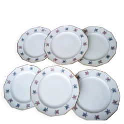 6 Assiettes plates en Porcelaine de Limoges