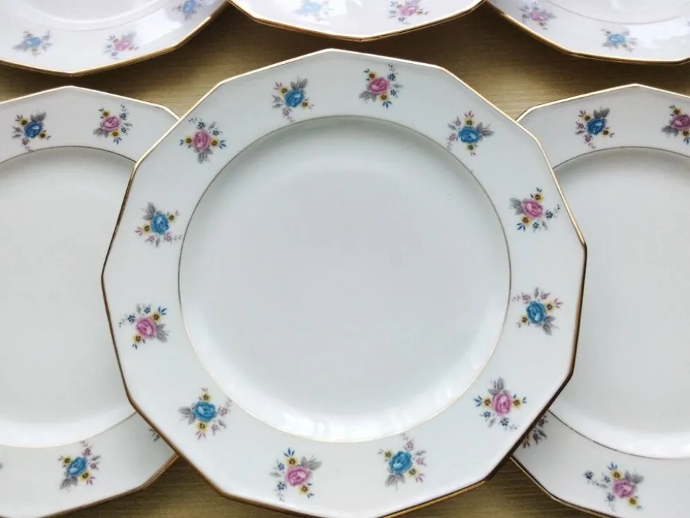 6 Assiettes plates en Porcelaine de Limoges