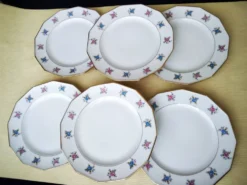 6 Assiettes plates en Porcelaine de Limoges