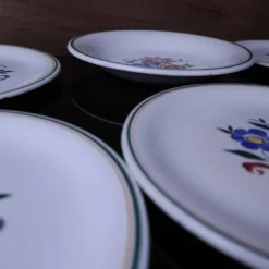 5 assiettes plates et 1 assiette creuse Sarreguemines "Dole"
