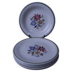 5 assiettes plates et 1 assiette creuse Sarreguemines "Dole"