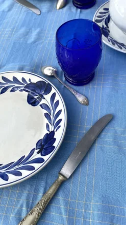 Assiettes plates Lunéville fleurs bleues
