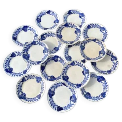 Assiettes plates Lunéville fleurs bleues