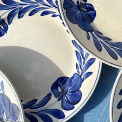 Assiettes plates Lunéville fleurs bleues