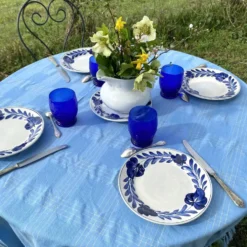 Assiettes plates Lunéville fleurs bleues