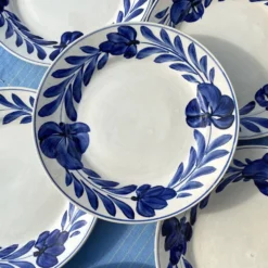 Assiettes plates Lunéville fleurs bleues