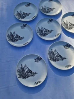 8 assiettes plates modèle Pastorale manufacture Salins